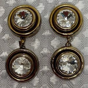 Authentic Valentino Rhinestone Clip Earrings